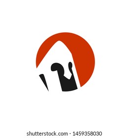 Spartan Helmet Circle Logo Symbol