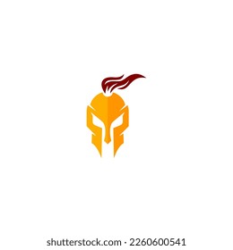 spartan helmet creative logo design
