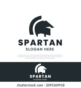 Spartan Helmet design logo, spartan icon, symbol, vector design template
