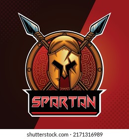 Spartan helmet design ,mascot logo illustration