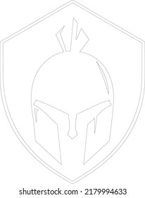 Spartan helmet design outline vector 