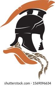 Spartan Helmet, Female Warrior Silhouette