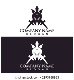 spartan helmet fighter icon vector illustration template design