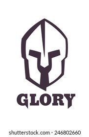 spartan helmet front view vector illustration, eps10, easy to edit