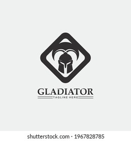 Spartan helmet, gladiator logo template vector icon design, head icon of warriors, soldier retro and vintage sport