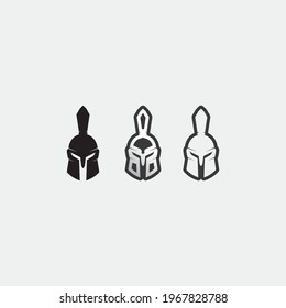 Spartan helmet, gladiator logo template vector icon design, head icon of warriors, soldier retro and vintage sport