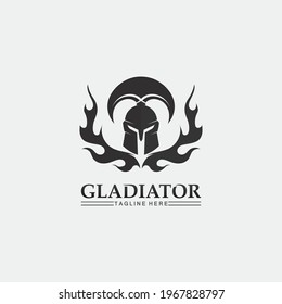 Spartan helmet, gladiator logo template vector icon design, head icon of warriors, soldier retro and vintage sport