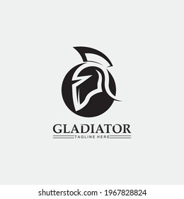 Spartan helmet, gladiator logo template vector icon design, head icon of warriors, soldier retro and vintage sport