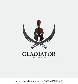 Spartan helmet, gladiator logo template vector icon design, head icon of warriors, soldier retro and vintage sport