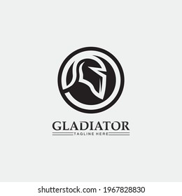 Spartan helmet, gladiator logo template vector icon design, head icon of warriors, soldier retro and vintage sport