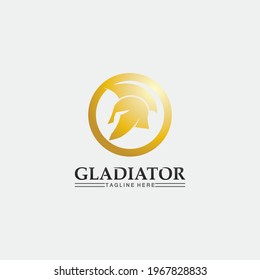 Spartan helmet, gladiator logo template vector icon design, head icon of warriors, soldier retro and vintage sport