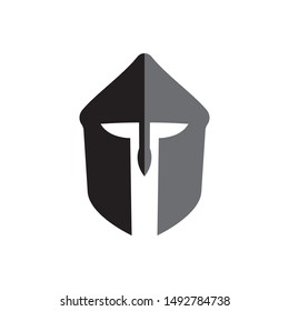 Spartan helmet graphic design template vector isolated