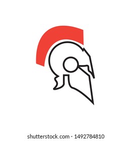 Spartan helmet graphic design template vector isolated