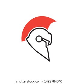 Spartan helmet graphic design template vector isolated