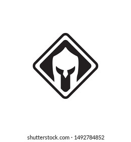 Spartan helmet graphic design template vector isolated