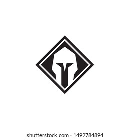 Spartan helmet graphic design template vector isolated