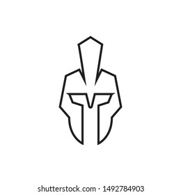 Spartan helmet graphic design template vector isolated