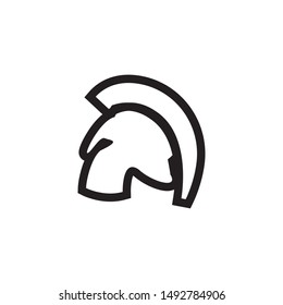 Spartan helmet graphic design template vector isolated