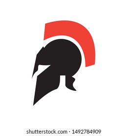 Spartan helmet graphic design template vector isolated