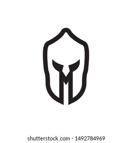Spartan helmet graphic design template vector isolated