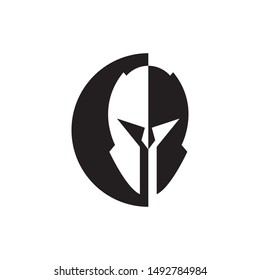 Spartan helmet graphic design template vector isolated