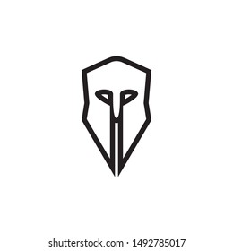 Spartan helmet graphic design template vector isolated
