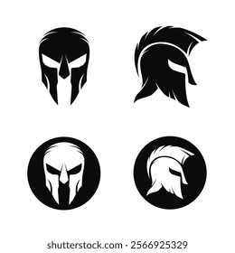 Spartan Helmet Graphic Illustration logo