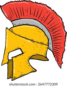 Spartan helmet greek on white