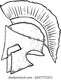Spartan helmet greek on white