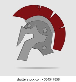 Spartan Helmet, Greek warrior, Gladiator - legionnaire heroic soldier - vector