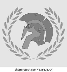 Spartan Helmet, Greek warrior, Gladiator champion - legionnaire heroic soldier - vector