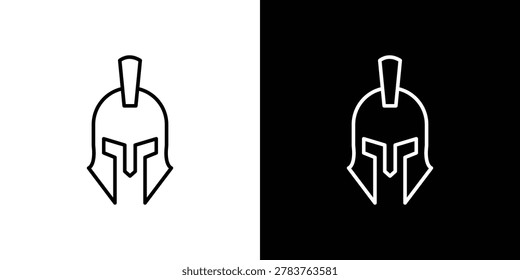 Spartan Helmet icon design element. Linear style vectors