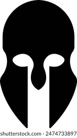 Icono de casco espartano en estilo de relleno para la seguridad Elemento de diseño de gladiador griego emblema creado para logotipo, símbolo. Vector para App y Sitio web aislado sobre fondo transparente. Símbolo de troyano.