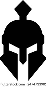 Icono de casco espartano en estilo de relleno para la seguridad Elemento de diseño de gladiador griego emblema creado para logotipo, símbolo. Vector para App y Sitio web aislado sobre fondo transparente. Símbolo de troyano.