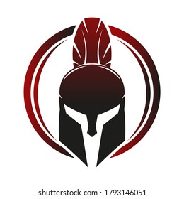 Spartan helmet icon isolated on white background.