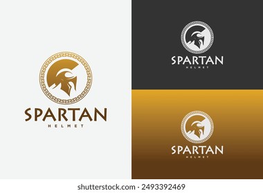 Spartan helmet icon logo design vector illustration