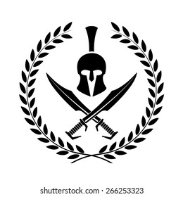 Spartan helmet icon symbol of a warrior