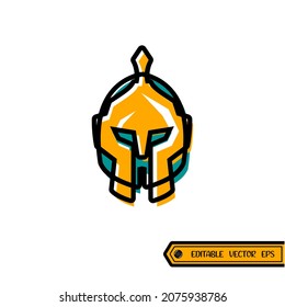 spartan helmet icon vector illustration logo template for many purpose. Isolated on white background. unique style