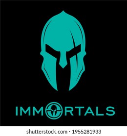 Spartan Helmet Immortal Logo Design