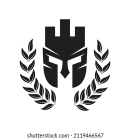spartan helmet kingdom vector logo design
