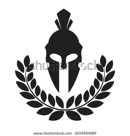 spartan helmet laurel icon vector