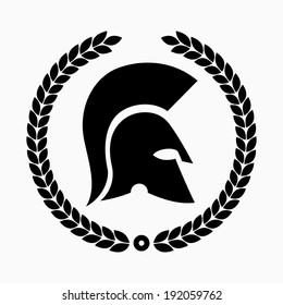 Spartan helmet with laurel wreath