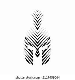 spartan helmet leaf Logo Vector