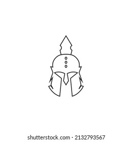 Spartan helmet line vector icon ,illustration design template.