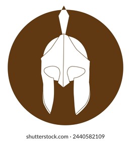 Spartan helmet line vector icon ,illustration design template.