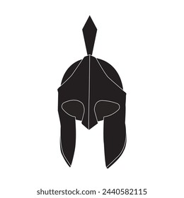 Spartan helmet line vector icon ,illustration design template.