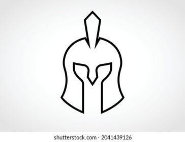 Spartan Helmet linear vector icon