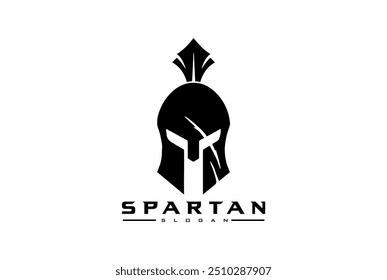 Logo do capacete de Spartan com marca de garra e efeito angustiado. Capacete espartano do logotipo do guerreiro