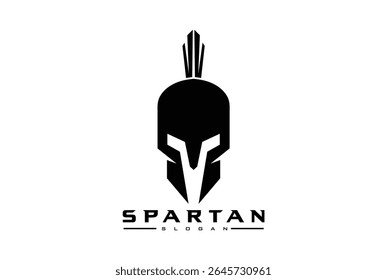 Logo do capacete de Spartan com marca de garra e efeito angustiado. Capacete espartano do logotipo do guerreiro
