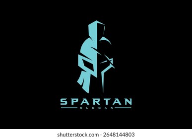 Logo do capacete de Spartan com marca de garra e efeito angustiado. Capacete espartano do logotipo do guerreiro